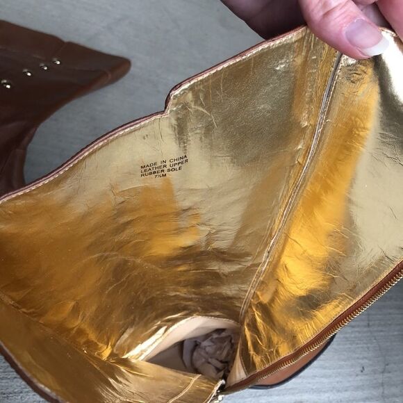 MICHAEL Michael Kors NWOT Cognac Tall Leather Riding boots - Picture 12 of 13